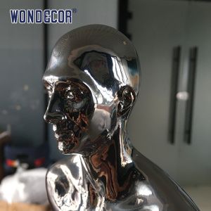 Standing Person Stainless Steel Garden Sculptures Weather Resistance