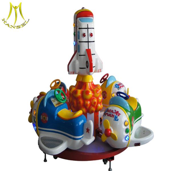 Buy Hansel  Outdoor amusement equipment amusement park rides luxury kids 4seats carousel plane for sale at wholesale prices