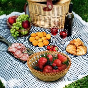 Woven Fruit Basket For Holder Bowl Decorative Bread Vegetable