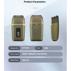 USB Powered Electric Shaver with Retro Design 1200mAh Battery and 1-3h Fast