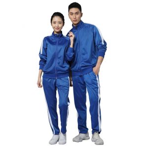2 Zip Pockets Clinquant Velvet Sportswear Tracksuits Fall Running Set