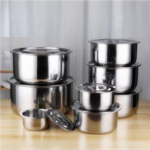 Quality Hot sale 5pcs stainless steel 410 stock pot cooking pot set with lid for sale