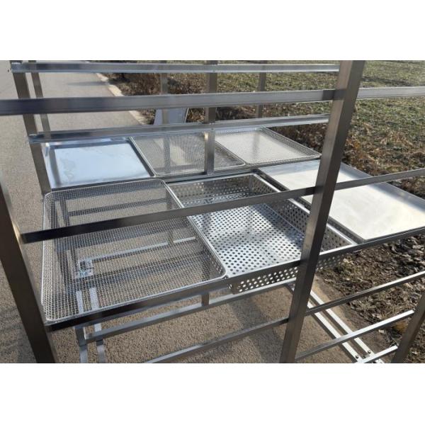 Customzied Size Stainless Steel 304 316 Tray Rack Trolley With Matching Tray For Baking And Drying