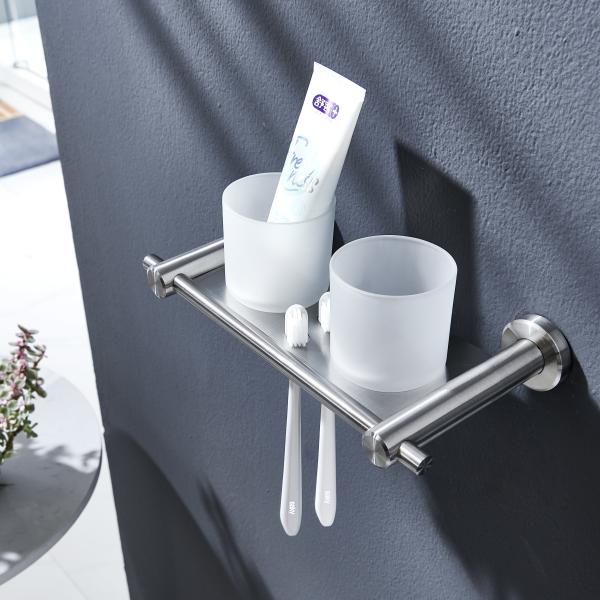 Buy Luxury Double Toothbrush Tumbler Holder SUS304 Bathroom Accessories Set at wholesale prices