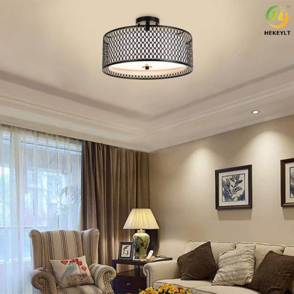 Retro Kitchen Bedroom Study Hallway Porch Iron Black Ceiling Lamp