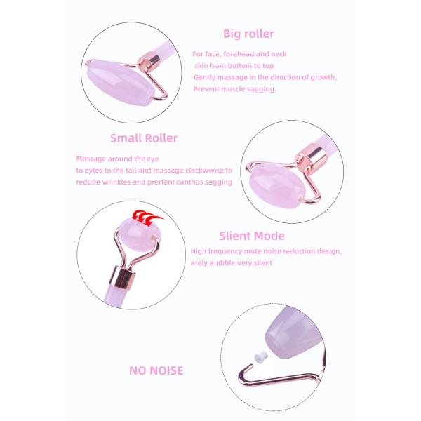 Pink Face Massager Roller , Jade Massager Roller OEM ODM Service