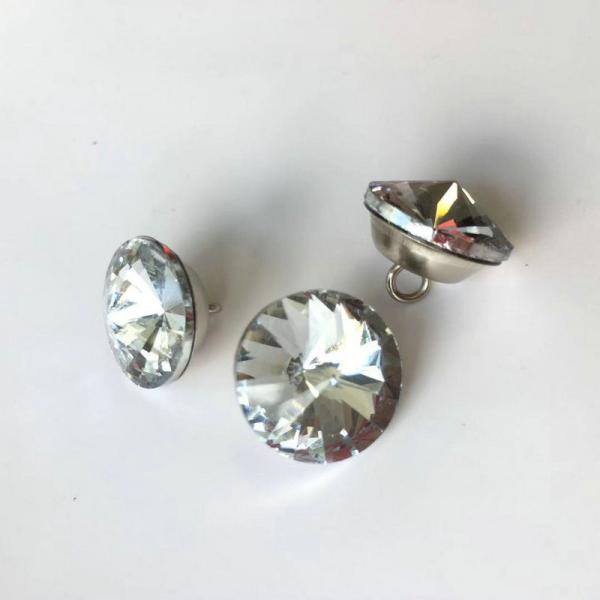 high quality 20MM round glass stone button for clothing,crystal rhinestone/upholstery button manufactory