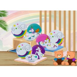 Kid Unicon Printed 12 Pcs 100% Melamine Dinnerware Set