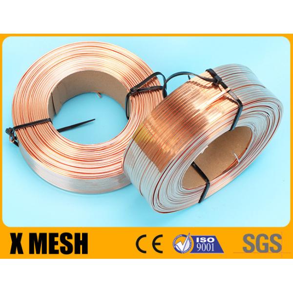 Buy Copper Coated Stitching Wire Galvanized Flat Steel With 1.15mm By 0.55mm Type at wholesale prices