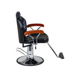 WT-3202 Professional Hair Styling Chair Black PU Chrome Armrest with Wood