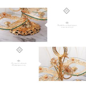 Golden Restaurant Exquisite Luxury Glass Storage Tray