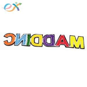 Double Layer Towel Custom Chenille Embroidery 12 Inch Sports Logo Letters