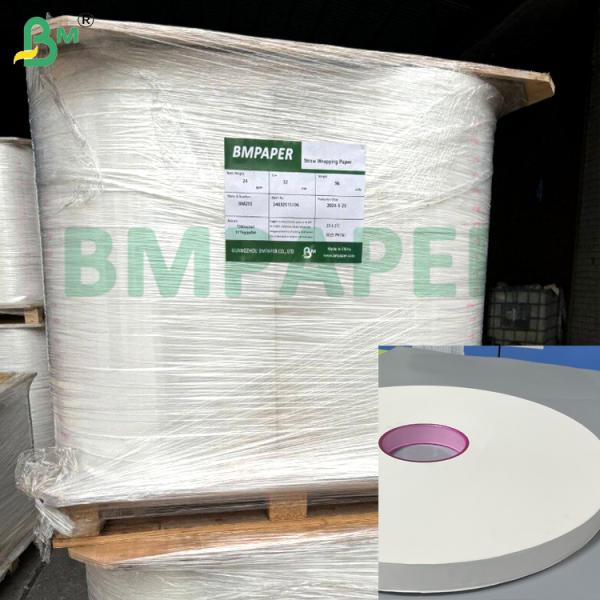 28gsm 27mm 30mm 34mm Food Grade Printable Straw Wrapping Paper In Roll Individually Packing