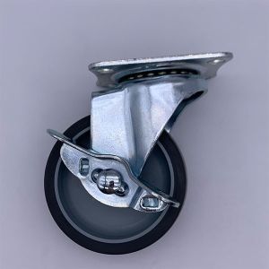 Plain Bearing TPR Tread Furniture Locking Caster Wheels 75mm