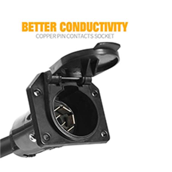 7 Pin PVC Wire Harness Assembly Trailer Extension Cable Vehicle Side