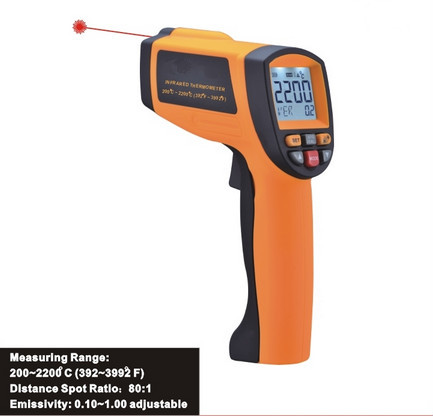 Industrial Infrared temperature Tester, Digital Laser Infrared Thermometer, Thermodetector IR2200