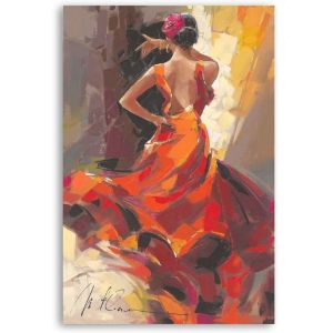 Customized Size Accepted Hand Painted Graceful Girl Dancers Canvas Poster Wall