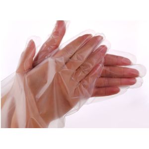 Practical high quality transparent disposable hdpe vinyl pe glove thickened