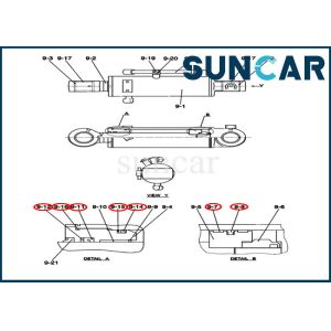 PY01V00040R400 Dozer Repair Seal Kit Case Model CX50B Hydraulic Cylinder