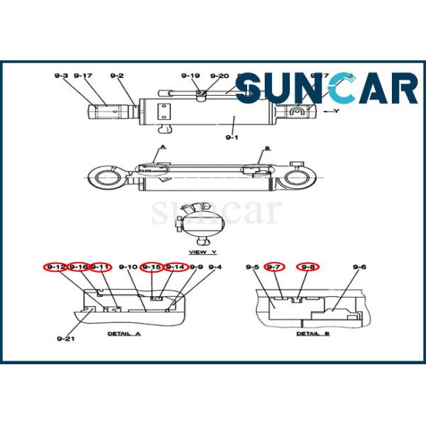 PY01V00040R400 Dozer Repair Seal Kit Case Model CX50B Hydraulic Cylinder