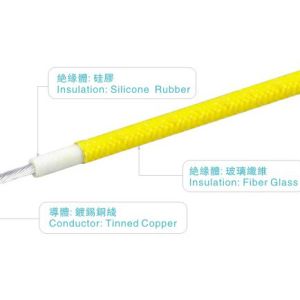 AWM3068 20AWG Silicone Rubber Insulated Wire 300V/150C UL758 FT2 Yellow Robot