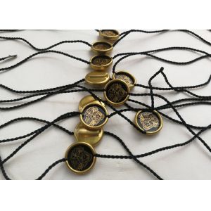 Metal Clothing Tags Grosgrain Ribbon String Brand Name Tags For Clothes Factory