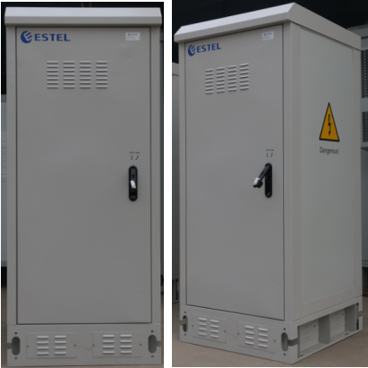 Front Rear Door Sandwich 20U Outdoor Battery Enclosure Anti Theft Three Point Lock