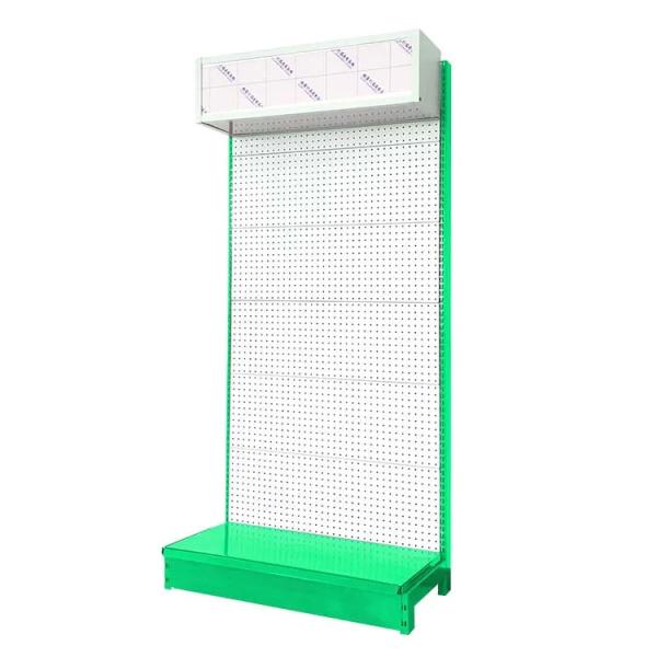 Factory Custom Size Color green super market display racks sided steel modern