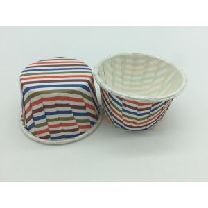 Colorful Striped PET Baking Cups Christmas Muffin Souffle Portion Cup Liner