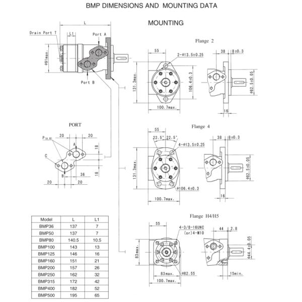 Hydraulic Gerotor Motor OMP400 / MP400 / HMP400 / BMP400 Shaft 25mm