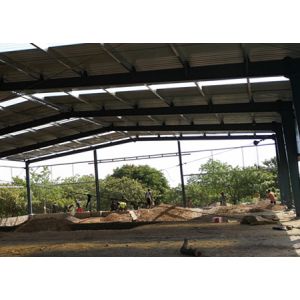 Light Weight Steel Structure Warehouse Design Fabricate With 90km / H Wind Load