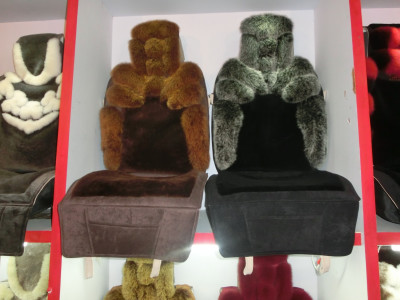 Buy Nonslip Sheepskin Car Seat Cushion Covers Brown Green Custom at wholesale prices