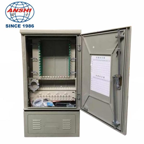 Outdoor 576 Cores Optical Fiber Cross Connect Cabinet SMC Fiber Optic Junction