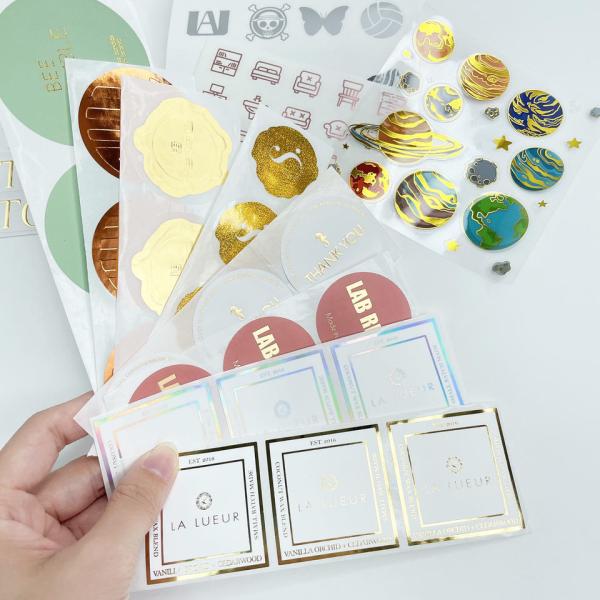 Personalized Custom Logo Printing Laser Film Labels Rainbow Reflective Foil