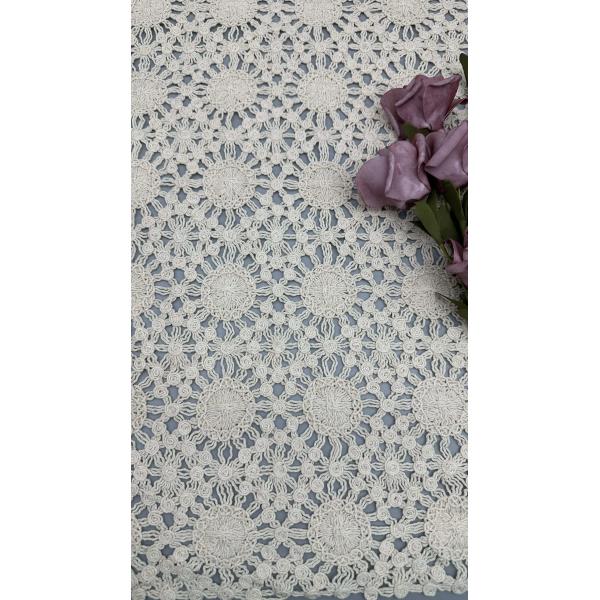 Sun Design Leafy Corded Lace Fabric Hollow-up Circle for Evening Dresses Summer Clothing