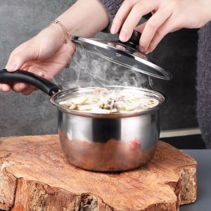 High Quality 6 Pieces Stainless Steel Cooking Pot Sauce Pan Cookware Set Milk
