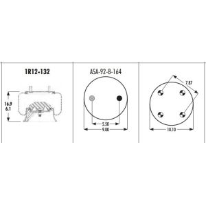 Quality 1R12-132 Goodyear Air Spring 566-24-3-076 W013589105 HDA PMABG-9105B for sale