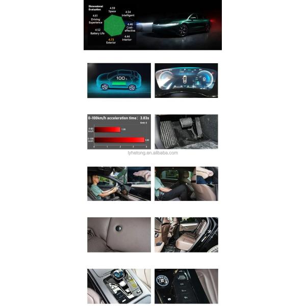 BYD Han EV 4WD High Speed Electric Cars Glacial Blue Wheel Base 2920 Max Speed 185Km/h
