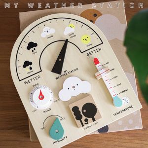 Wooden Weather Station Toy Weather Forecast Holiday Calendar Board