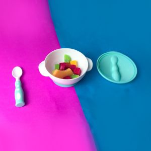 BPA Free Silicone Baby Bowl With Spoon Customized Kids Dining