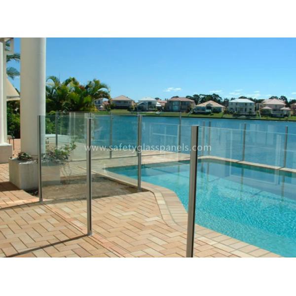 Buy 8mm Flat Tempered Glass Pool Fencing , Splashback Glass Handrails at wholesale prices