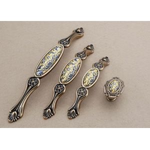 Antique Marble Pattern Ceramic Kitchen Door Knobs And Handles Lightweight