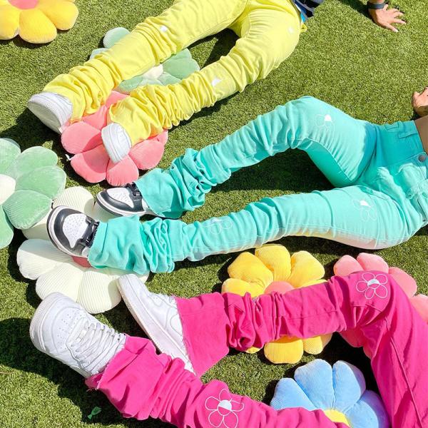 Buy Custom Mens Joggers Wide Leg Flared Baggy Stacked Oversized Streetwear Sweatpants Men Casual Sweat Track Pants Trousers for Men at wholesale prices