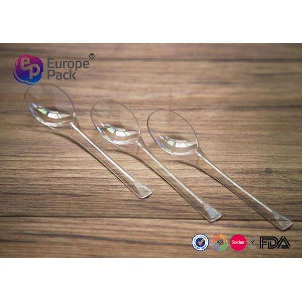 Buy Recycling Hard Clear Ps Disposable Ice Cream Spoons Ladle For Children at wholesale prices