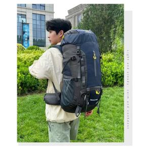 Unisex Hiking Backpack Geometric Letter Patterns Soft Zipper Multifunctional