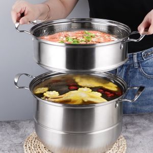 Multi-Layer 28cm Kitchen Pots Cookware Stainless Steel Cooking Pot 3 Layer Food