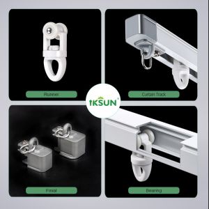 Single Aluminum Extrusion Extendable Curtain Track Ajustbale Curtain Rail T5