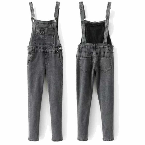 Buy High quality black washed skinny denim overalls dungarees women at wholesale prices
