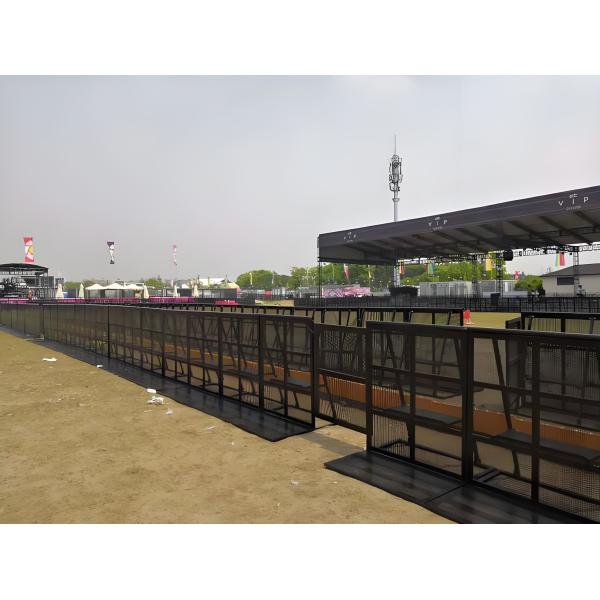 1.2M Aluminum Crowd Control Barricades Black Silvery Mojo Crowd Control Fence