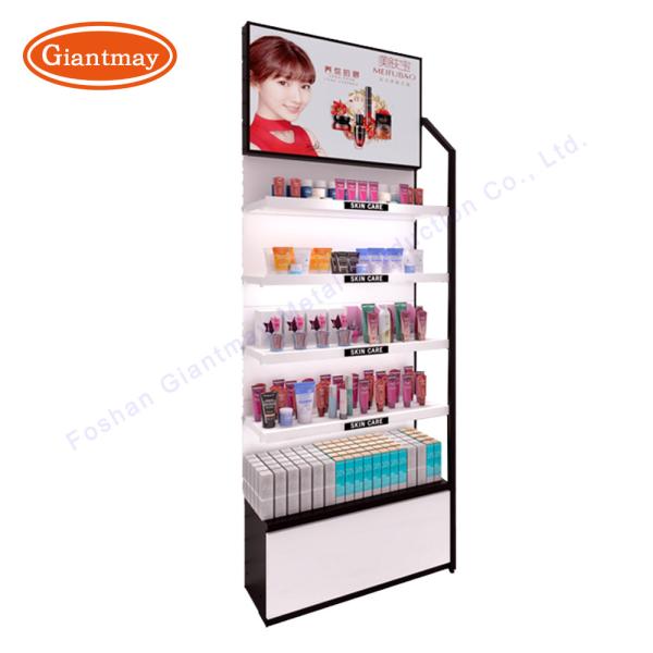 Free Standing Beauty Makeup Display Stand Cosmetic Display Shelves Logo